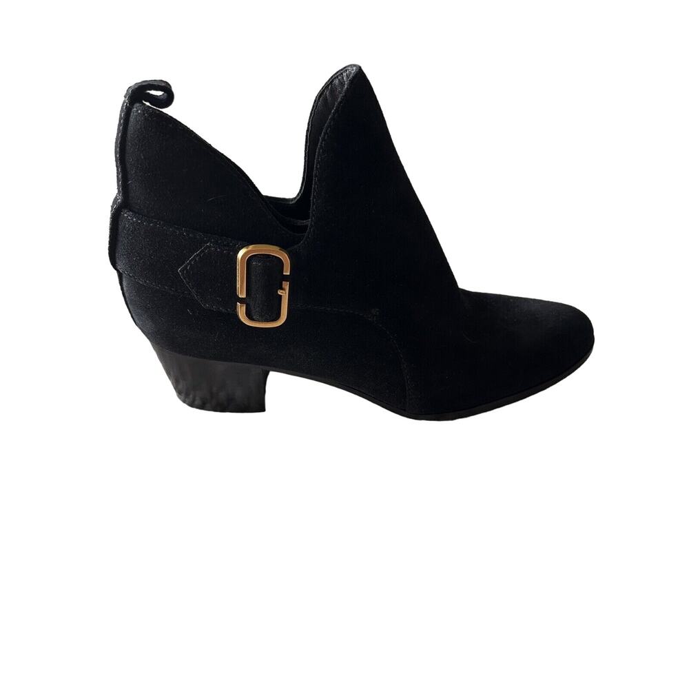Marc Jacobs Women's Ginger Interlock Black Suede Ankle Boots 39 US 9 NEW